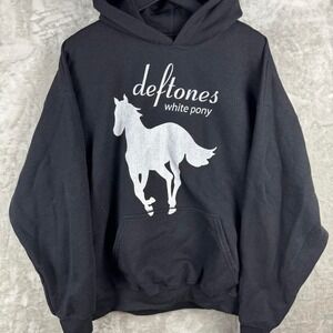 Deftones White Pony Graphic Pullover Hoodie Black Gildan Band Merch Tour